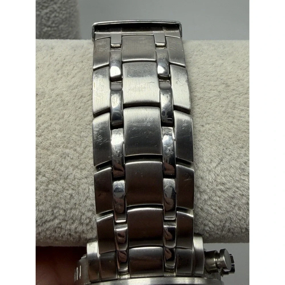Nautica Steel Wind 2000 13001G New Battery Mens Diver Watch 39MM 6.5